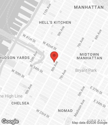 Map of The SSam - 307 W 38th St, New York, NY, 10018, US